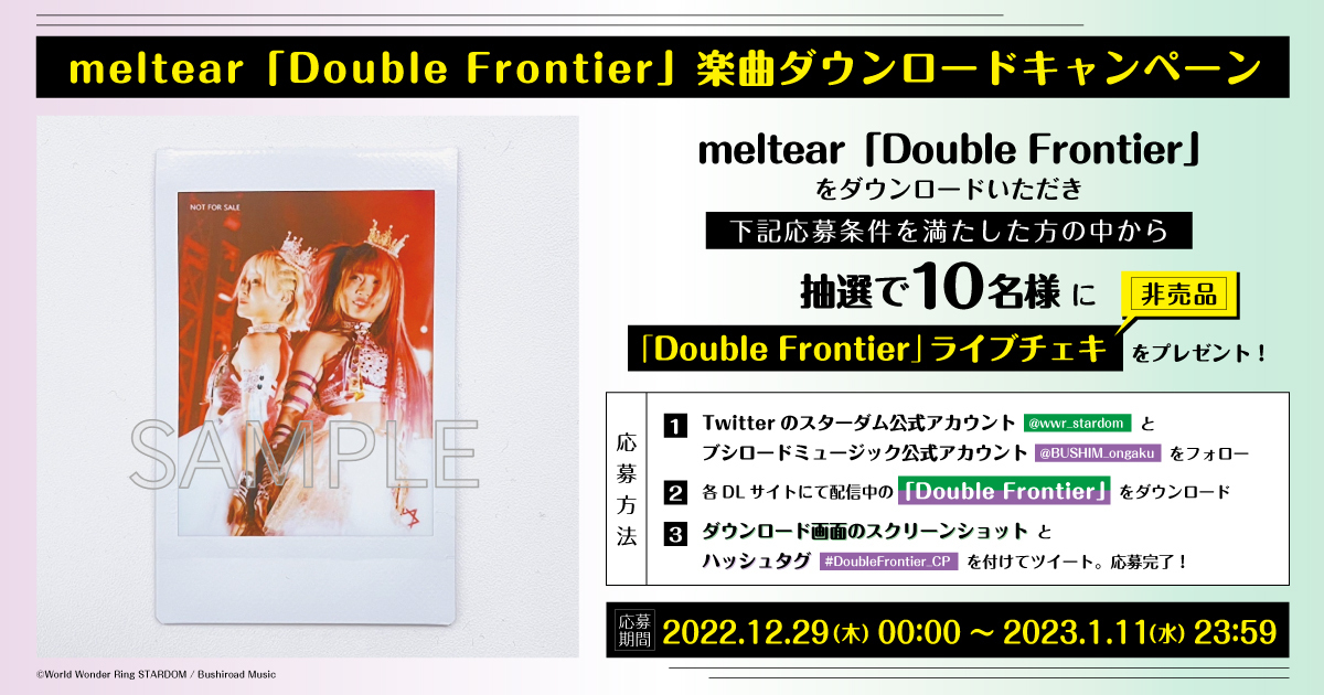 meltear「Double Frontier」楽曲ダウンロードキャンペーン開催！ 抽選