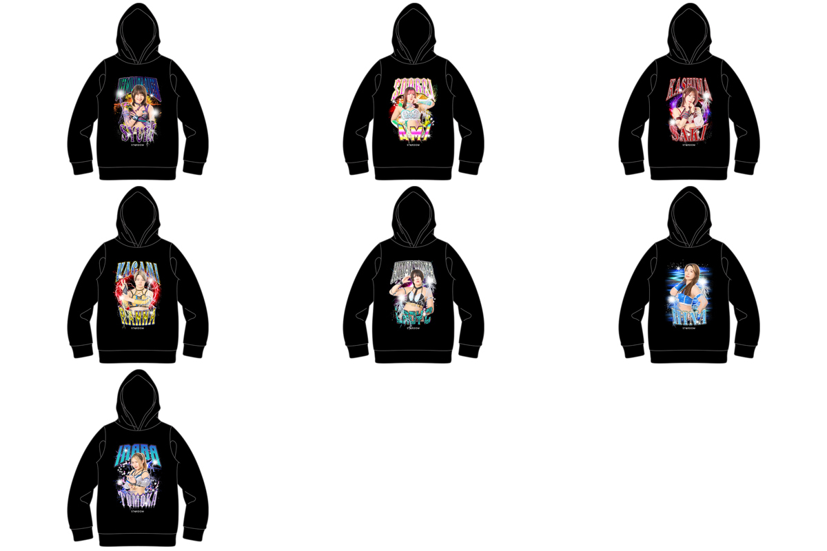 L スターダム 飯田沙耶 羽南 ジップパーカー ステッカー付、他 LL 3L L