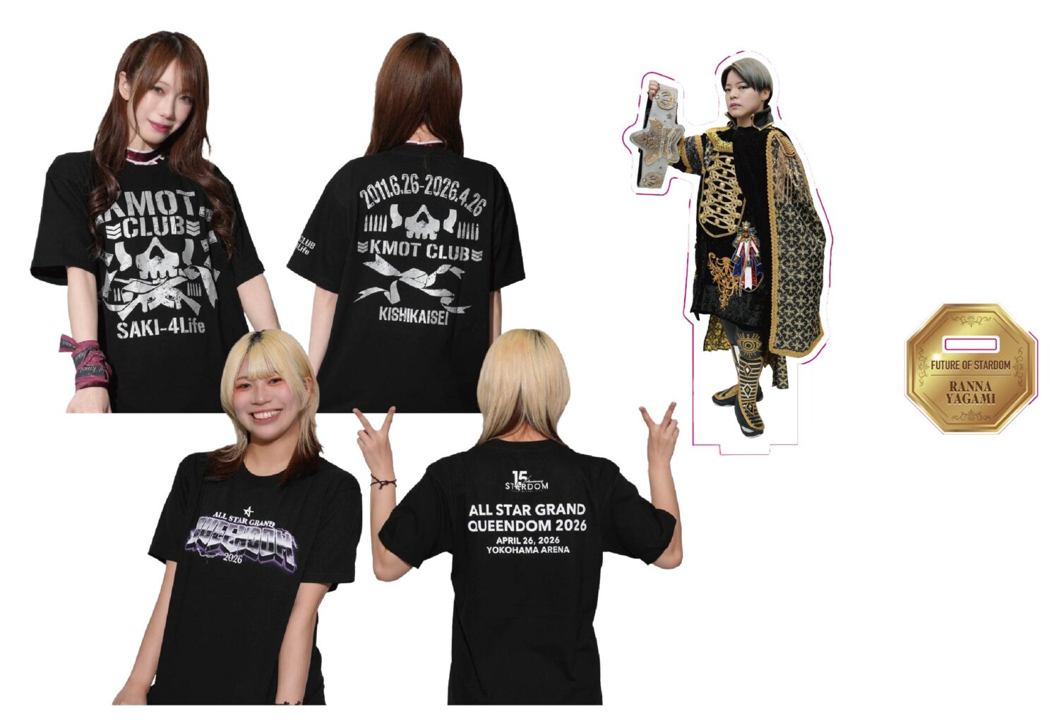 鹿島沙希　KMOT CLUB Tシャツ　XXLサイズ STARDOM 鹿島沙希 × KMOT CLUB Tシャツ XXLサイズ｜Yahoo!フリマ（旧