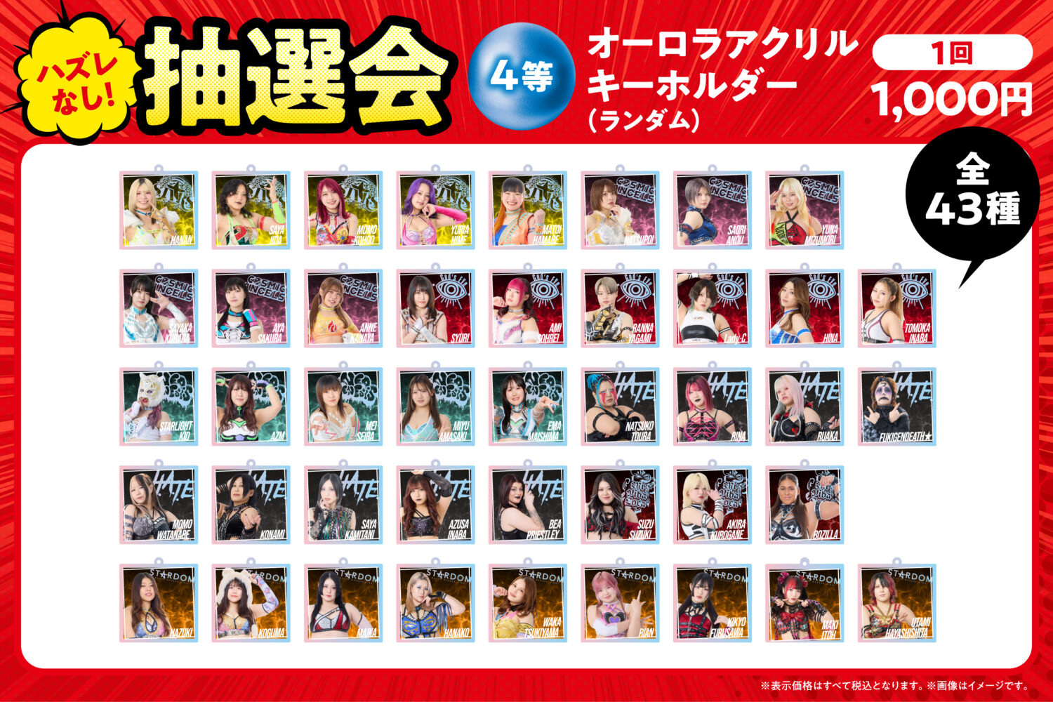 H.A.T.E.　アクリルプレート　FIVESTAR抽選会　スターダム 会場物販情報】STARDOM×FAVESTAR!によるコラボグッズを8月23日（日）5
